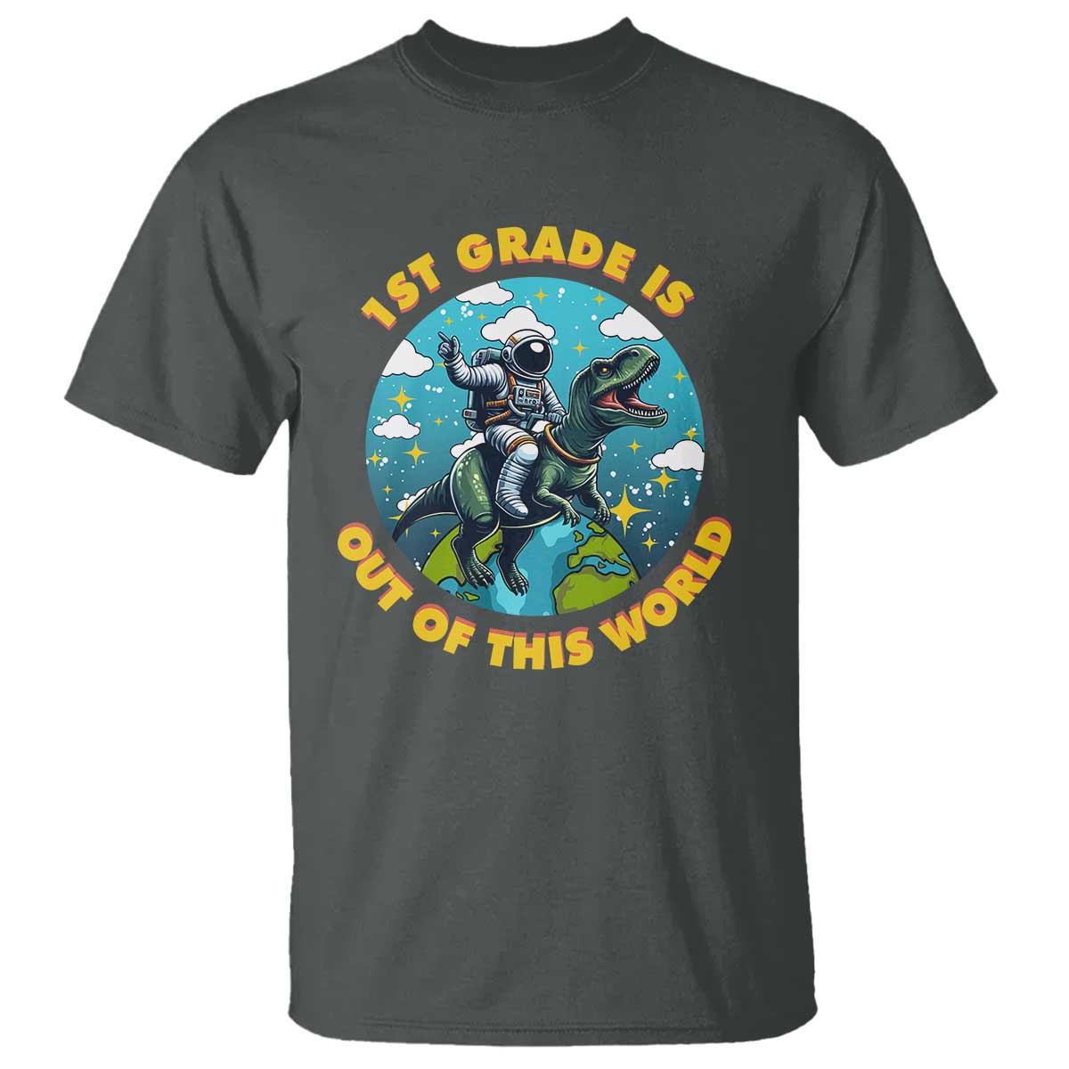 Funny Back To School Space T Shirt 2ND Grade Is Out Of This World Dinosaur Astronaut Planet - Wonder Print Shop
