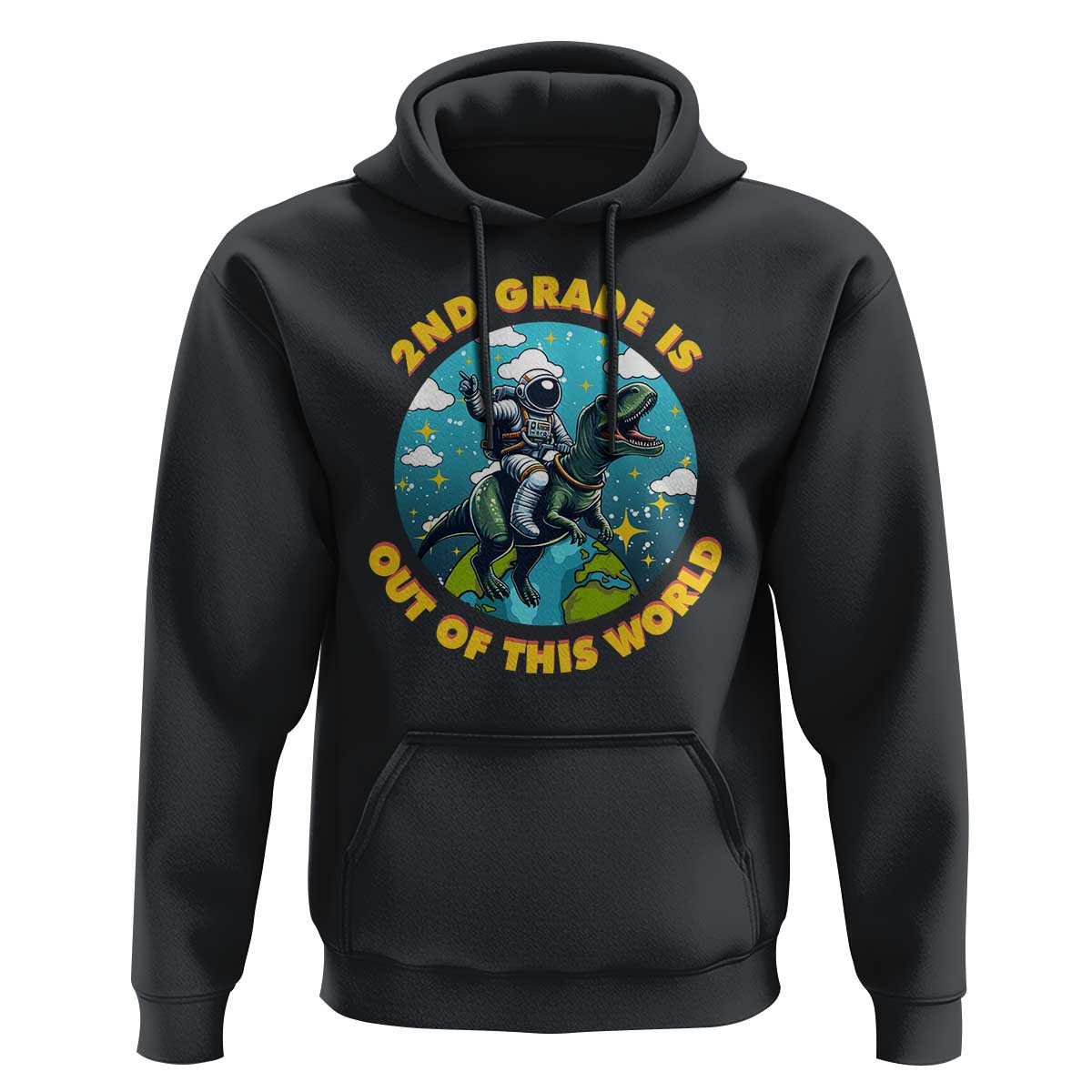 Funny Back To School Space Hoodie 1ST Grade Is Out Of This World Dinosaur Astronaut Planet - Wonder Print Shop