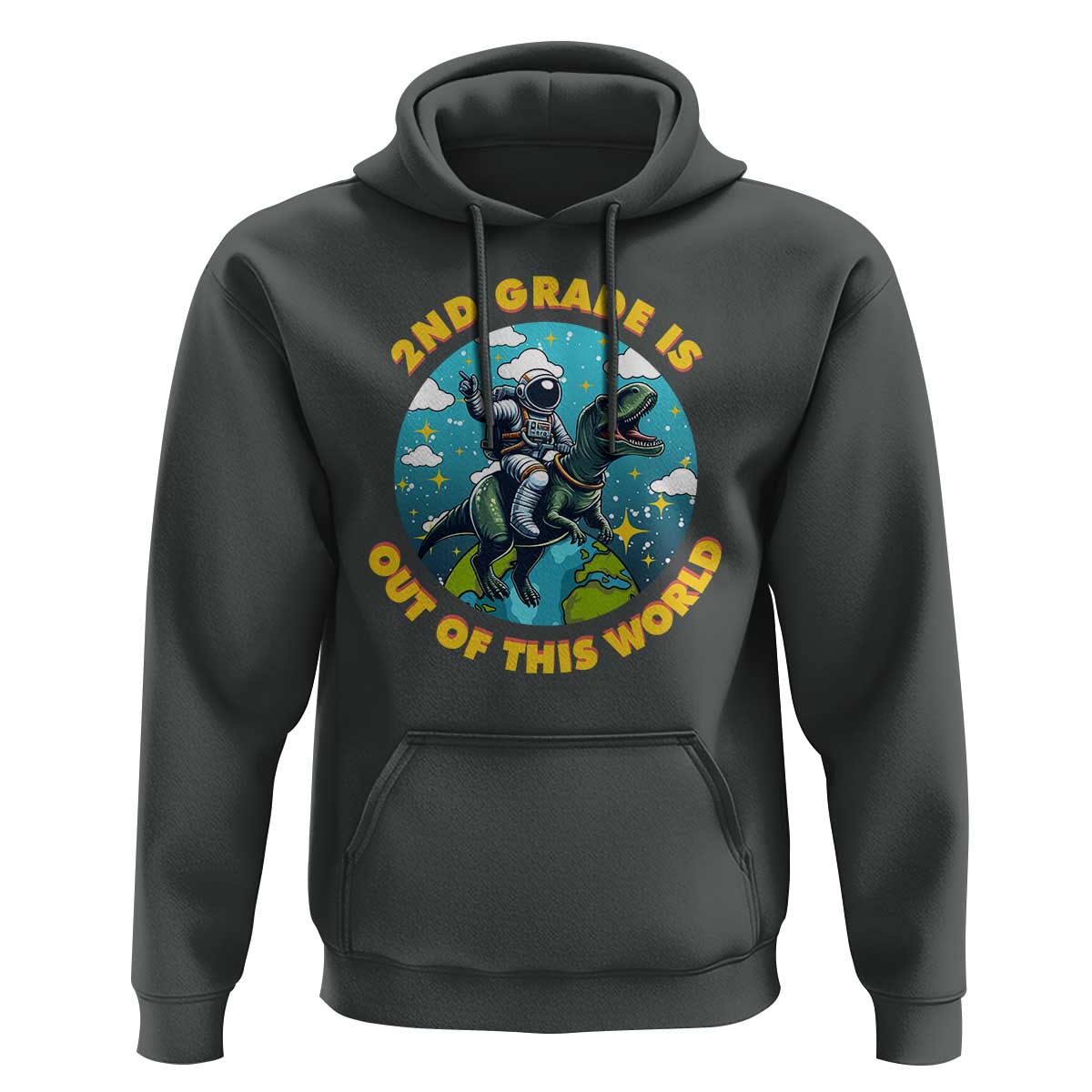 Funny Back To School Space Hoodie 1ST Grade Is Out Of This World Dinosaur Astronaut Planet - Wonder Print Shop