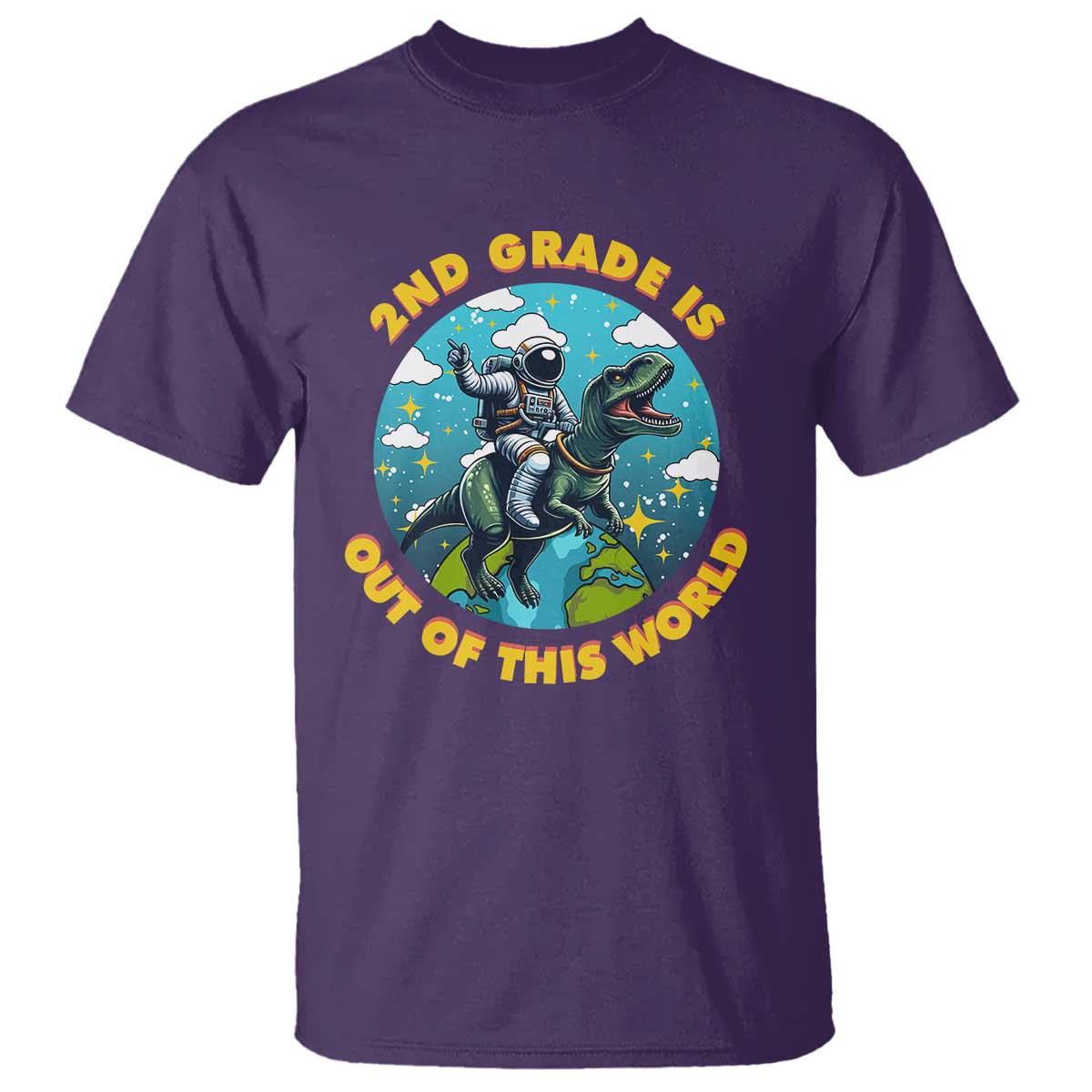 Funny Back To School Space T Shirt 1ST Grade Is Out Of This World Dinosaur Astronaut Planet - Wonder Print Shop