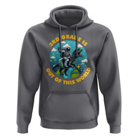 Funny Back To School Space Hoodie 3RD Grade Is Out Of This World Dinosaur Astronaut Planet - Wonder Print Shop