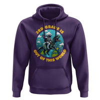 Funny Back To School Space Hoodie 3RD Grade Is Out Of This World Dinosaur Astronaut Planet - Wonder Print Shop