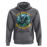 Funny Back To School Space Hoodie 4TH Grade Is Out Of This World Dinosaur Astronaut Planet - Wonder Print Shop