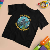 Funny Back To School Space T Shirt For Kid 4TH Grade Is Out Of This World Dinosaur Astronaut Planet - Wonder Print Shop