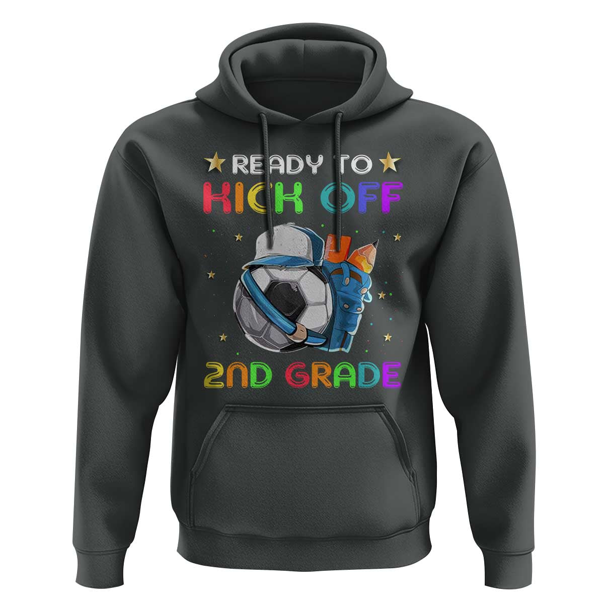 Ready To Kick Off 2nd Grade Hoodie Back To School Soccer Backpacks Ruller Pencil - Wonder Print Shop