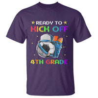 Ready To Kick Off 4th Grade T Shirt Back To School Soccer Backpacks Ruller Pencil - Wonder Print Shop