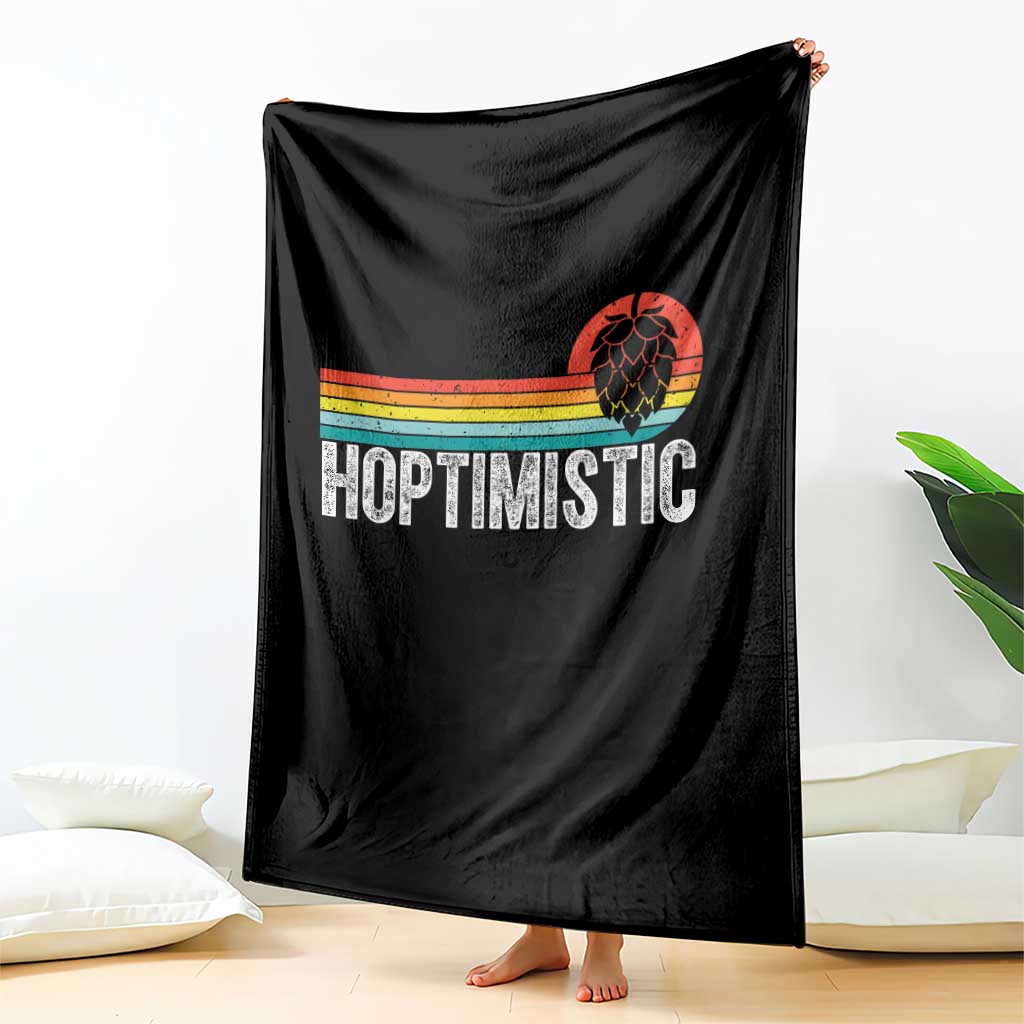Funny Hops Craft Beer Lover Throw Blanket Hoptimistic Retro Vintage Home Brewing - Wonder Print Shop