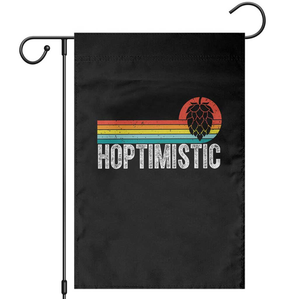 Funny Hops Craft Beer Lover Garden Flag Hoptimistic Retro Vintage Home Brewing - Wonder Print Shop