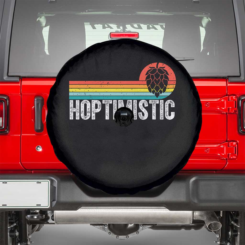 Funny Hops Craft Beer Lover Spare Tire Cover Hoptimistic Retro Vintage Home Brewing - Wonder Print Shop