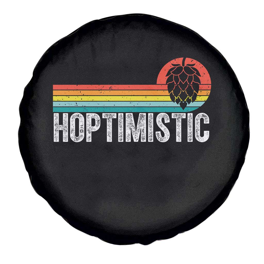 Funny Hops Craft Beer Lover Spare Tire Cover Hoptimistic Retro Vintage Home Brewing - Wonder Print Shop