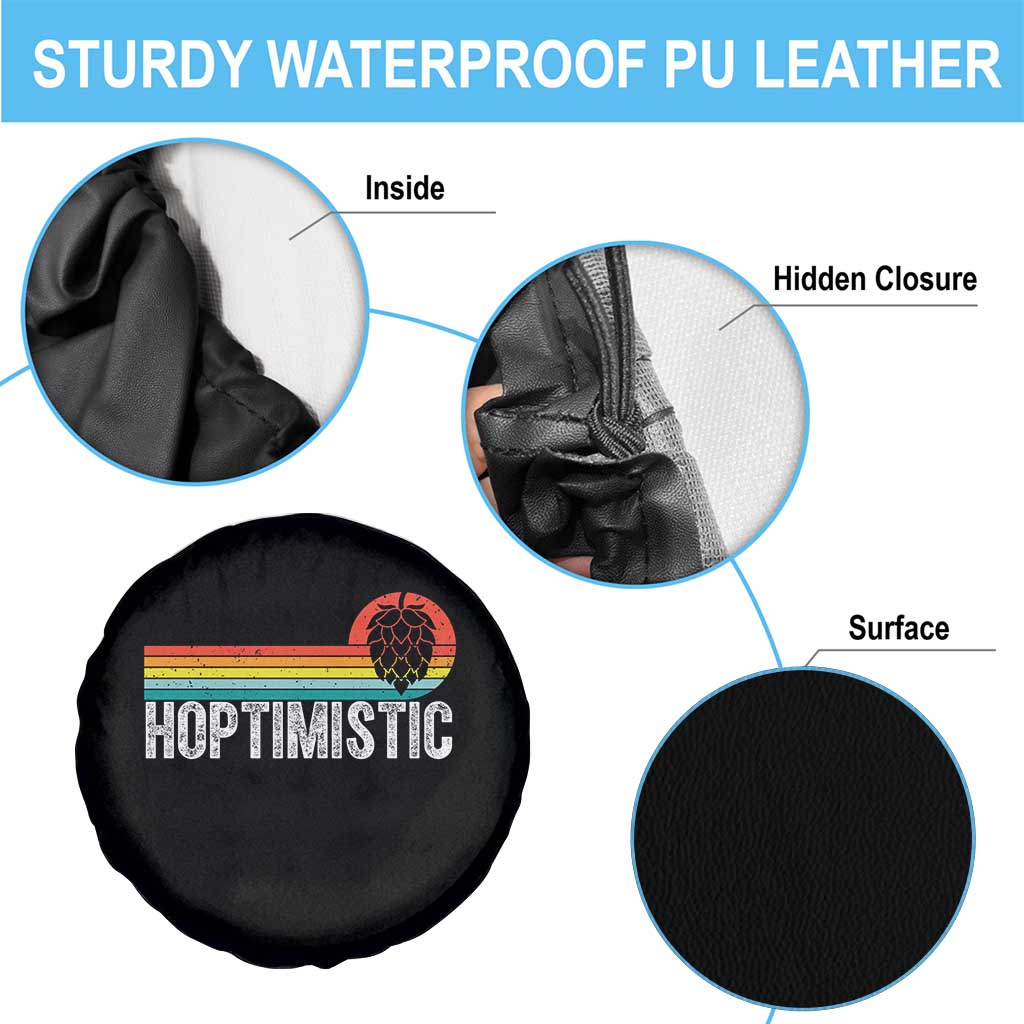 Funny Hops Craft Beer Lover Spare Tire Cover Hoptimistic Retro Vintage Home Brewing - Wonder Print Shop