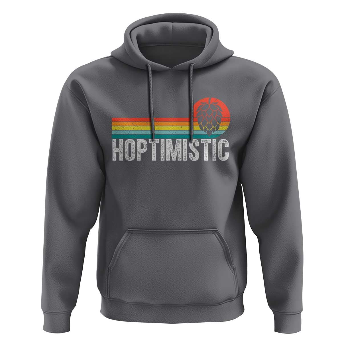 Funny Hops Craft Beer Lover Hoodie Hoptimistic Retro Vintage Home Brewing - Wonder Print Shop