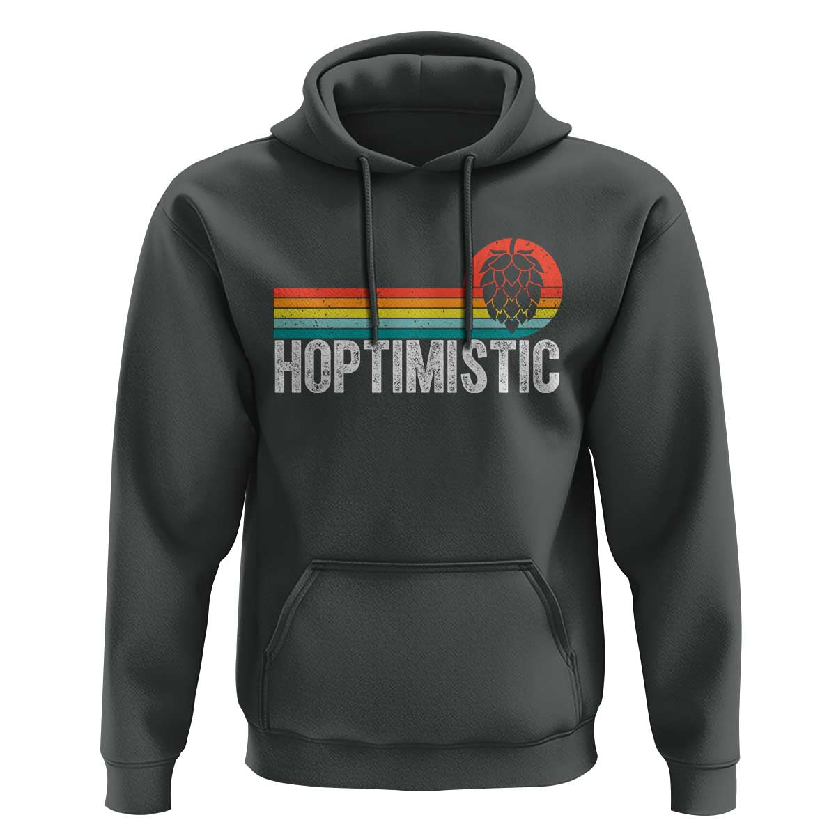 Funny Hops Craft Beer Lover Hoodie Hoptimistic Retro Vintage Home Brewing - Wonder Print Shop