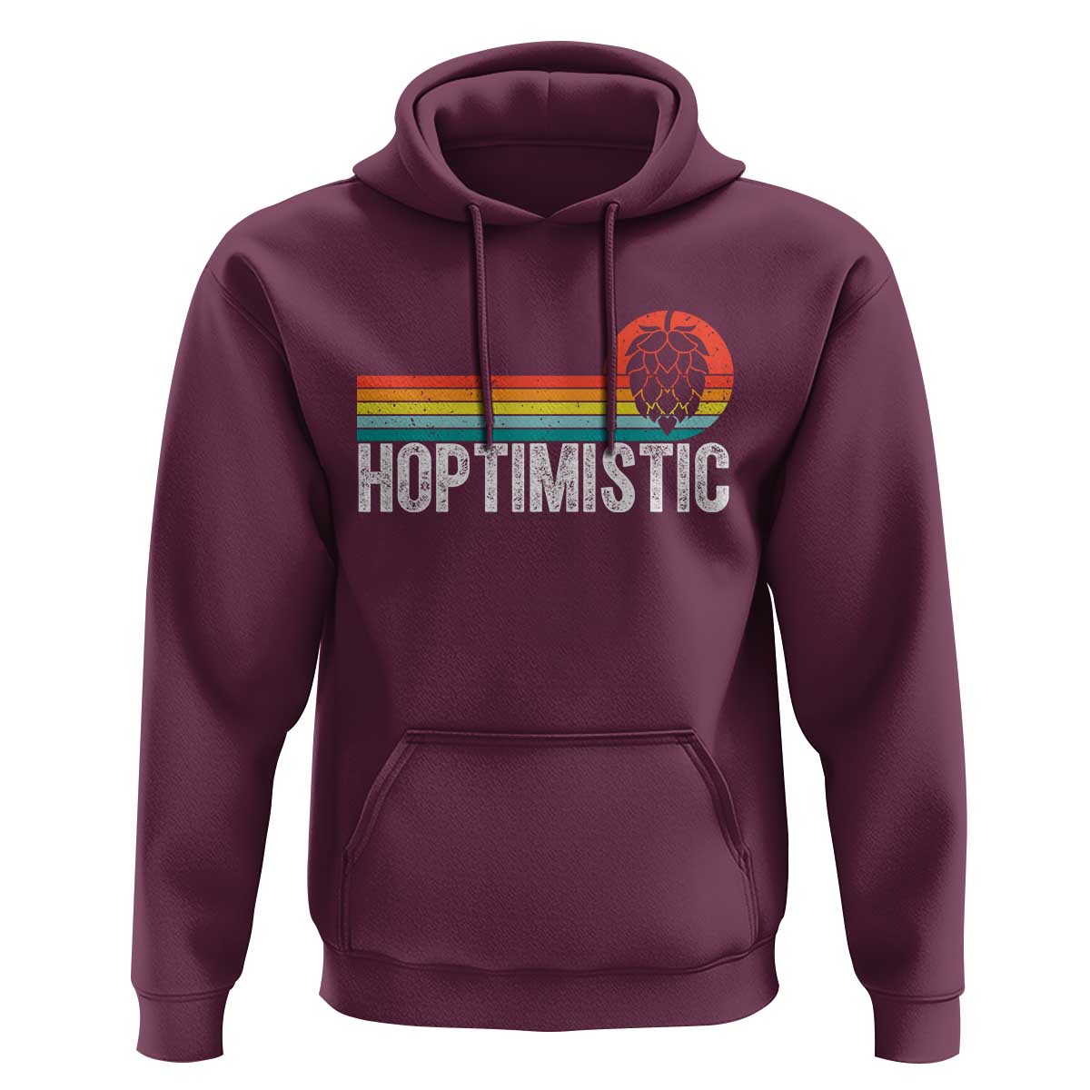 Funny Hops Craft Beer Lover Hoodie Hoptimistic Retro Vintage Home Brewing - Wonder Print Shop