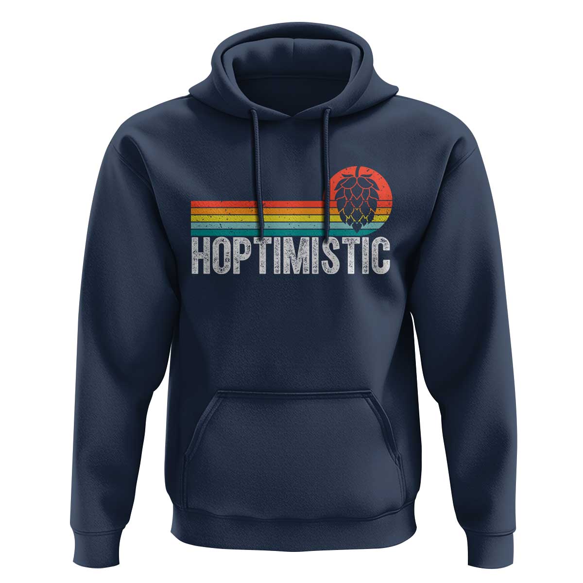 Funny Hops Craft Beer Lover Hoodie Hoptimistic Retro Vintage Home Brewing - Wonder Print Shop