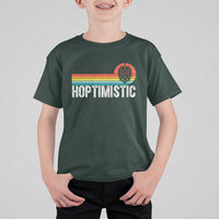 Funny Hops Craft Beer Lover T Shirt For Kid Hoptimistic Retro Vintage Home Brewing - Wonder Print Shop
