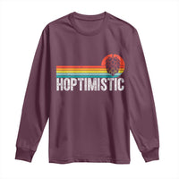 Funny Hops Craft Beer Lover Long Sleeve Shirt Hoptimistic Retro Vintage Home Brewing - Wonder Print Shop