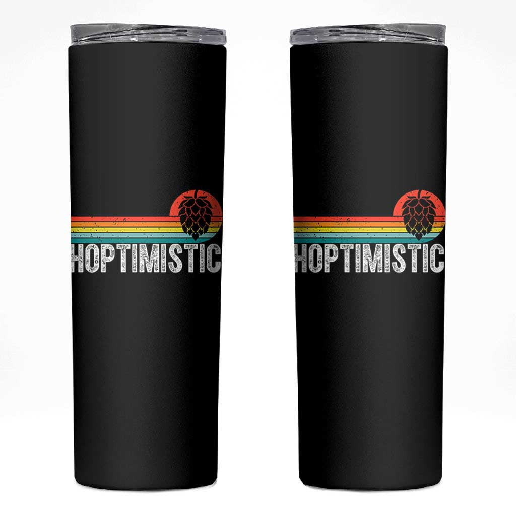 Funny Hops Craft Beer Lover Skinny Tumbler Hoptimistic Retro Vintage Home Brewing - Wonder Print Shop