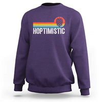 Funny Hops Craft Beer Lover Sweatshirt Hoptimistic Retro Vintage Home Brewing - Wonder Print Shop