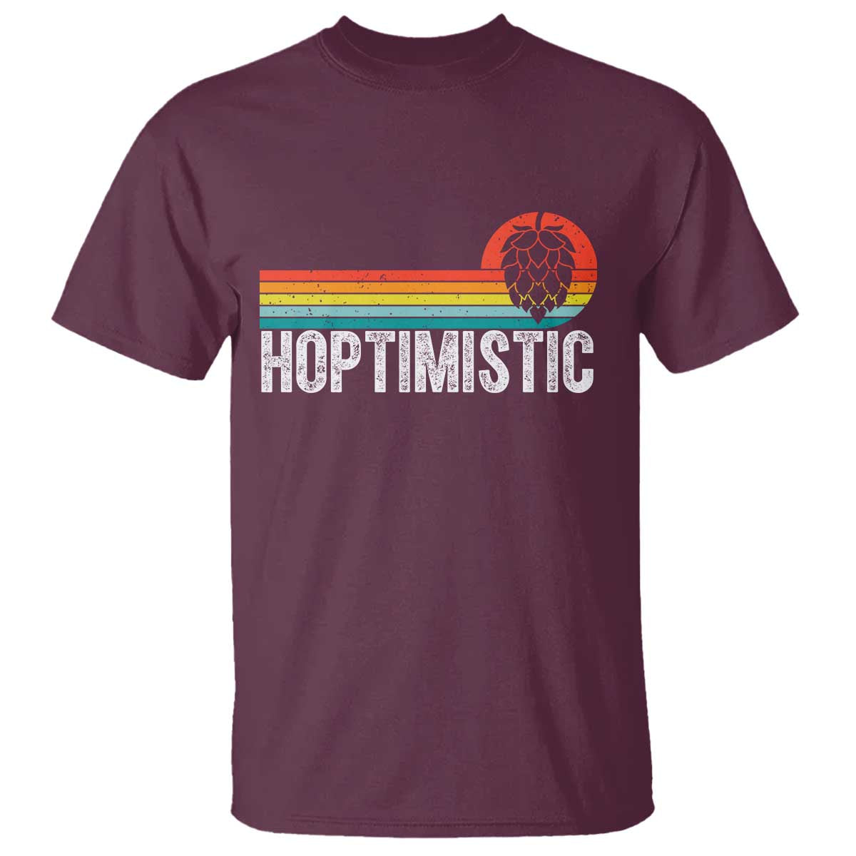 Funny Hops Craft Beer Lover T Shirt Hoptimistic Retro Vintage Home Brewing - Wonder Print Shop