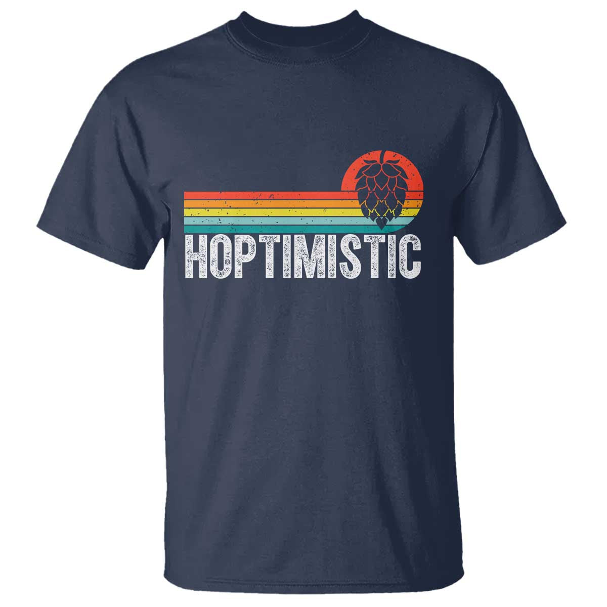 Funny Hops Craft Beer Lover T Shirt Hoptimistic Retro Vintage Home Brewing - Wonder Print Shop