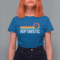 Funny Hops Craft Beer Lover T Shirt For Women Hoptimistic Retro Vintage Home Brewing - Wonder Print Shop