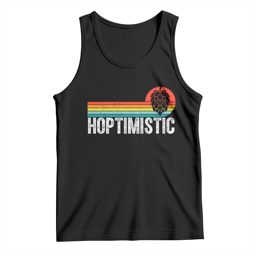 Funny Hops Craft Beer Lover Tank Top Hoptimistic Retro Vintage Home Brewing - Wonder Print Shop
