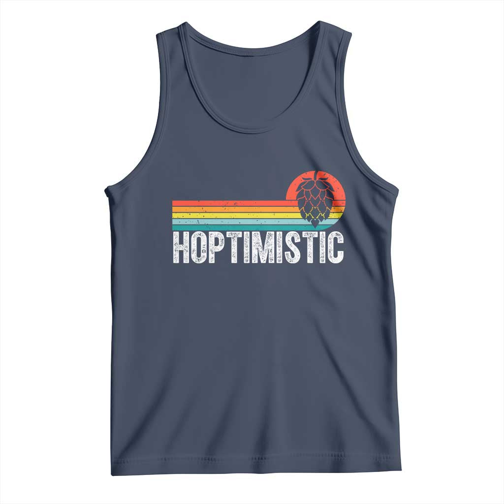 Funny Hops Craft Beer Lover Tank Top Hoptimistic Retro Vintage Home Brewing - Wonder Print Shop