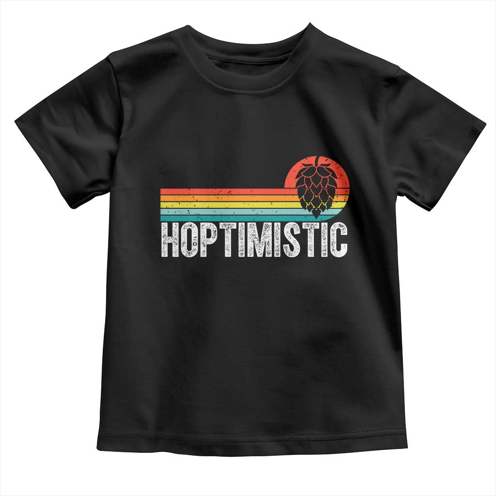 Funny Hops Craft Beer Lover Toddler T Shirt Hoptimistic Retro Vintage Home Brewing - Wonder Print Shop