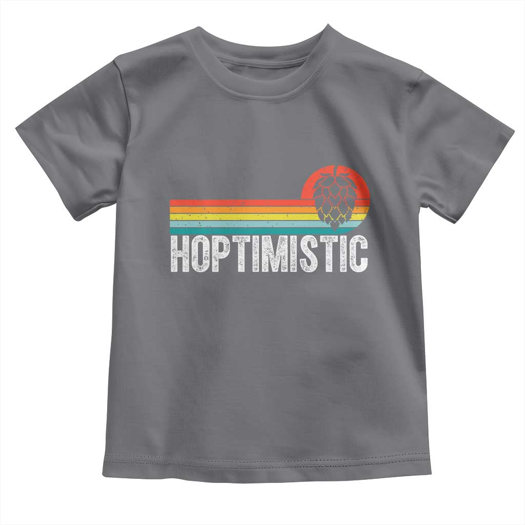 Funny Hops Craft Beer Lover Toddler T Shirt Hoptimistic Retro Vintage Home Brewing - Wonder Print Shop
