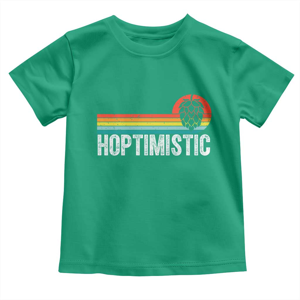 Funny Hops Craft Beer Lover Toddler T Shirt Hoptimistic Retro Vintage Home Brewing - Wonder Print Shop