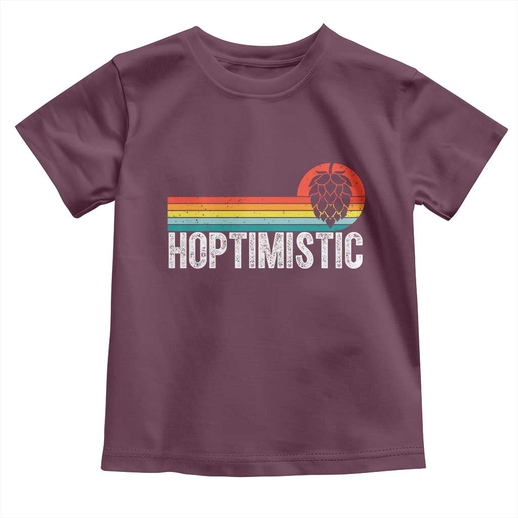 Funny Hops Craft Beer Lover Toddler T Shirt Hoptimistic Retro Vintage Home Brewing - Wonder Print Shop