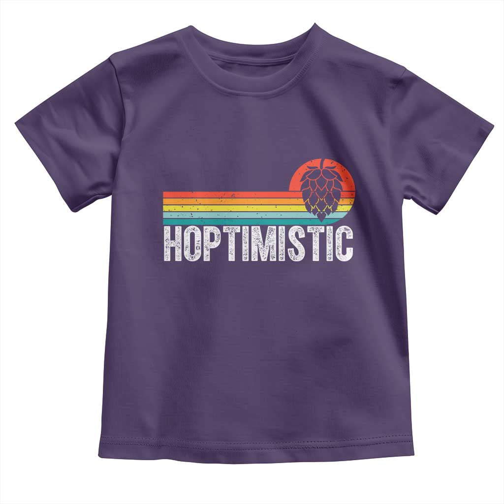 Funny Hops Craft Beer Lover Toddler T Shirt Hoptimistic Retro Vintage Home Brewing - Wonder Print Shop