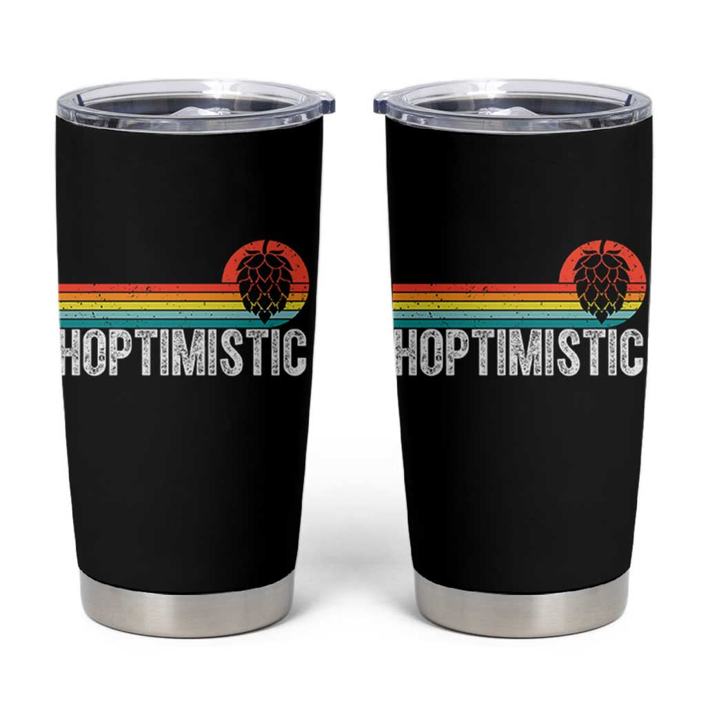 Funny Hops Craft Beer Lover Tumbler Cup Hoptimistic Retro Vintage Home Brewing - Wonder Print Shop