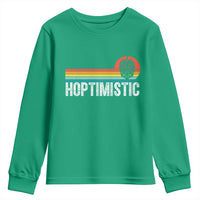 Funny Hops Craft Beer Lover Youth Sweatshirt Hoptimistic Retro Vintage Home Brewing - Wonder Print Shop