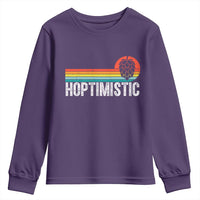 Funny Hops Craft Beer Lover Youth Sweatshirt Hoptimistic Retro Vintage Home Brewing - Wonder Print Shop