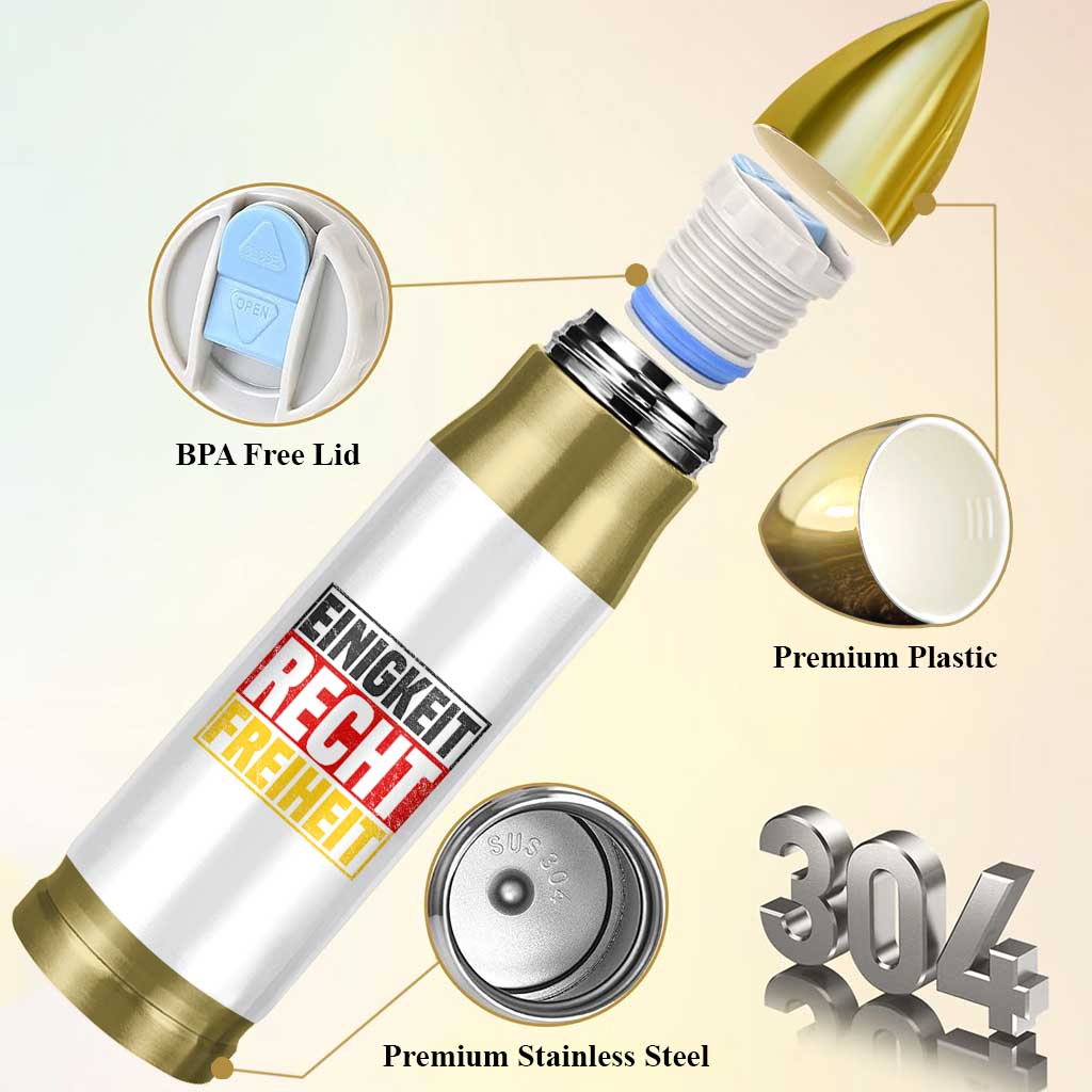 Proud Germany Bullet Tumbler Einigkeit Recht Freiheit German Flag - Wonder Print Shop