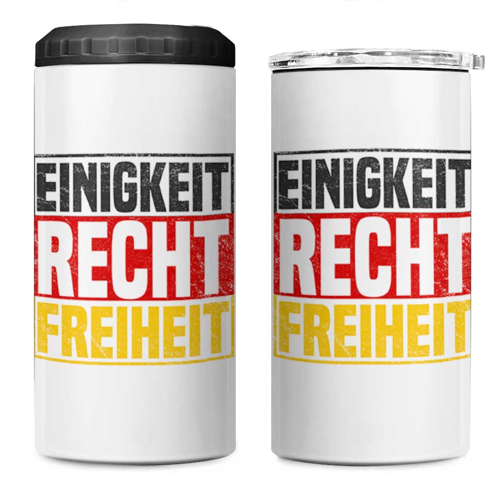 Proud Germany 4 in 1 Can Cooler Tumbler Einigkeit Recht Freiheit German Flag - Wonder Print Shop