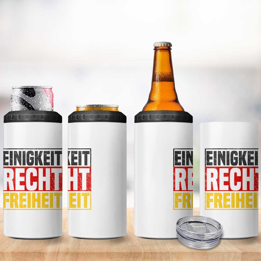 Proud Germany 4 in 1 Can Cooler Tumbler Einigkeit Recht Freiheit German Flag - Wonder Print Shop