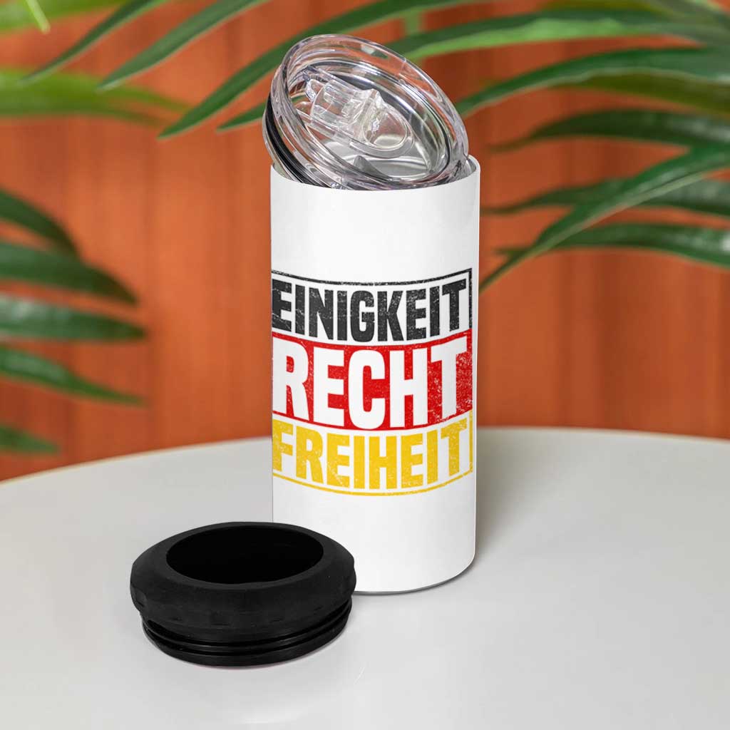 Proud Germany 4 in 1 Can Cooler Tumbler Einigkeit Recht Freiheit German Flag - Wonder Print Shop