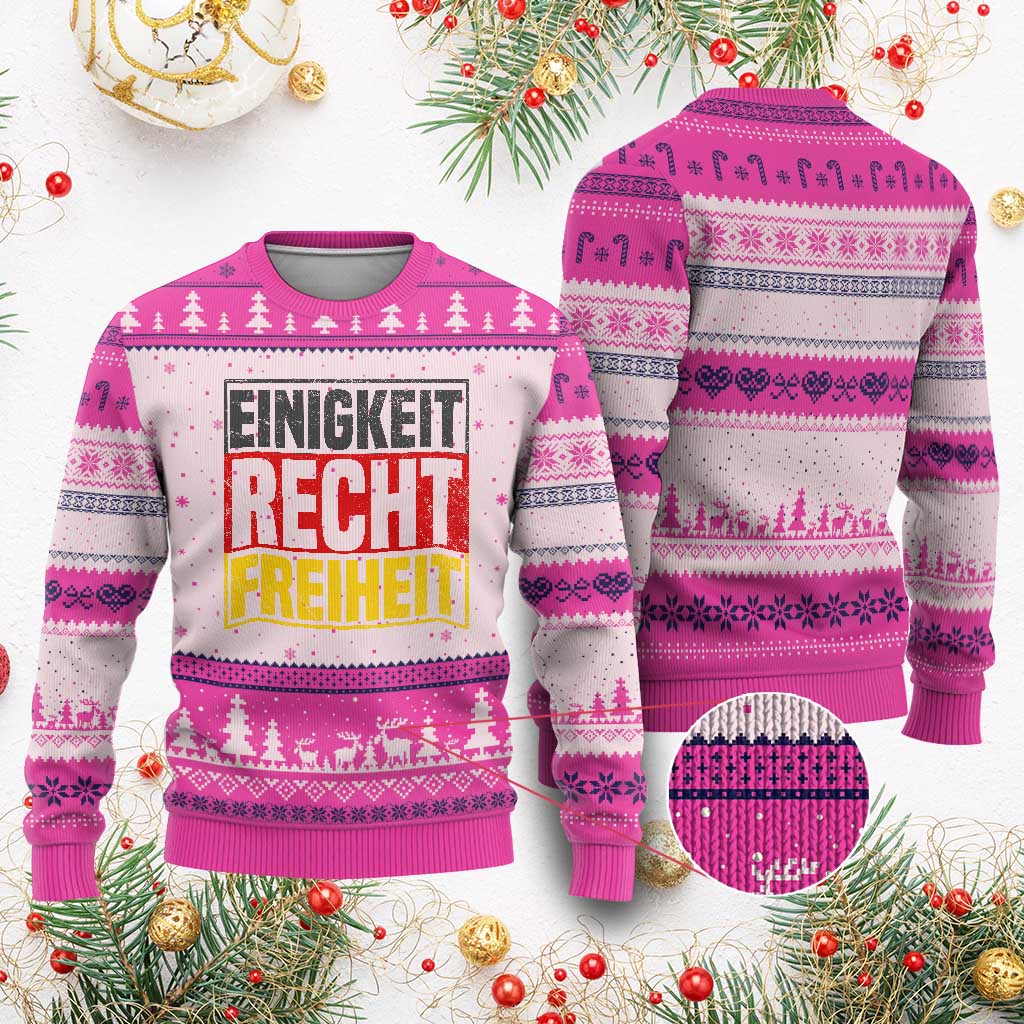 Proud Germany Ugly Christmas Sweater Einigkeit Recht Freiheit German Flag - Wonder Print Shop