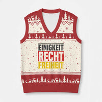 Proud Germany V-Neck Knit Sweater Vest Einigkeit Recht Freiheit German Flag - Wonder Print Shop