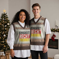 Proud Germany V-Neck Knit Sweater Vest Einigkeit Recht Freiheit German Flag - Wonder Print Shop
