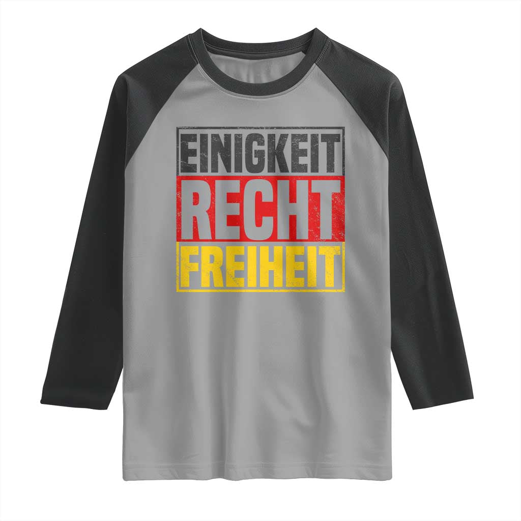 Proud Germany Raglan Shirt Einigkeit Recht Freiheit German Flag - Wonder Print Shop