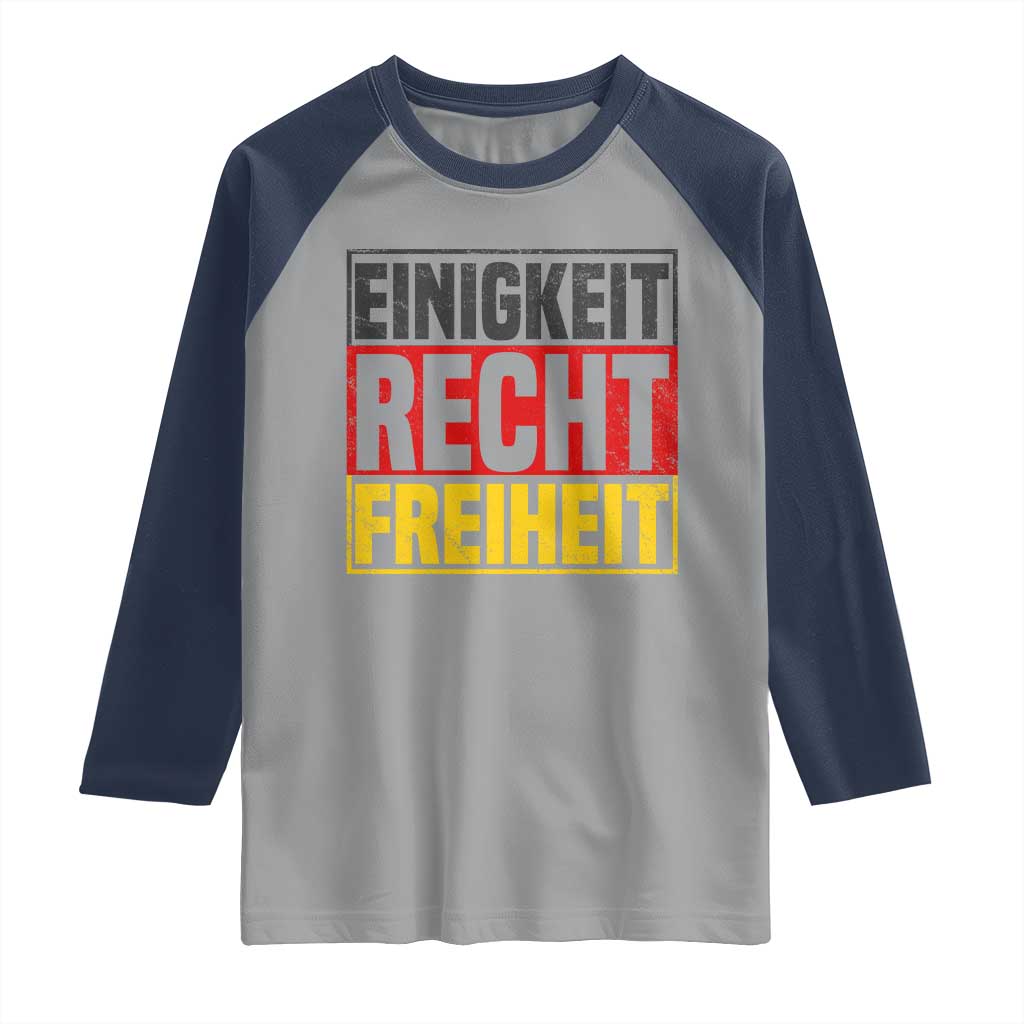 Proud Germany Raglan Shirt Einigkeit Recht Freiheit German Flag - Wonder Print Shop