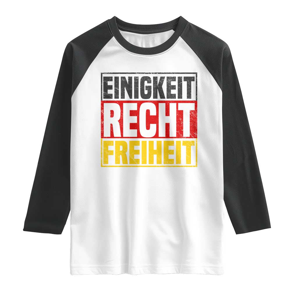 Proud Germany Raglan Shirt Einigkeit Recht Freiheit German Flag - Wonder Print Shop