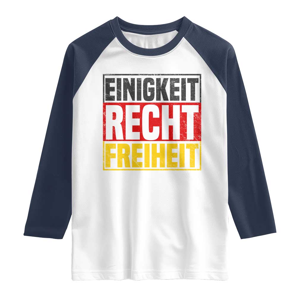 Proud Germany Raglan Shirt Einigkeit Recht Freiheit German Flag - Wonder Print Shop