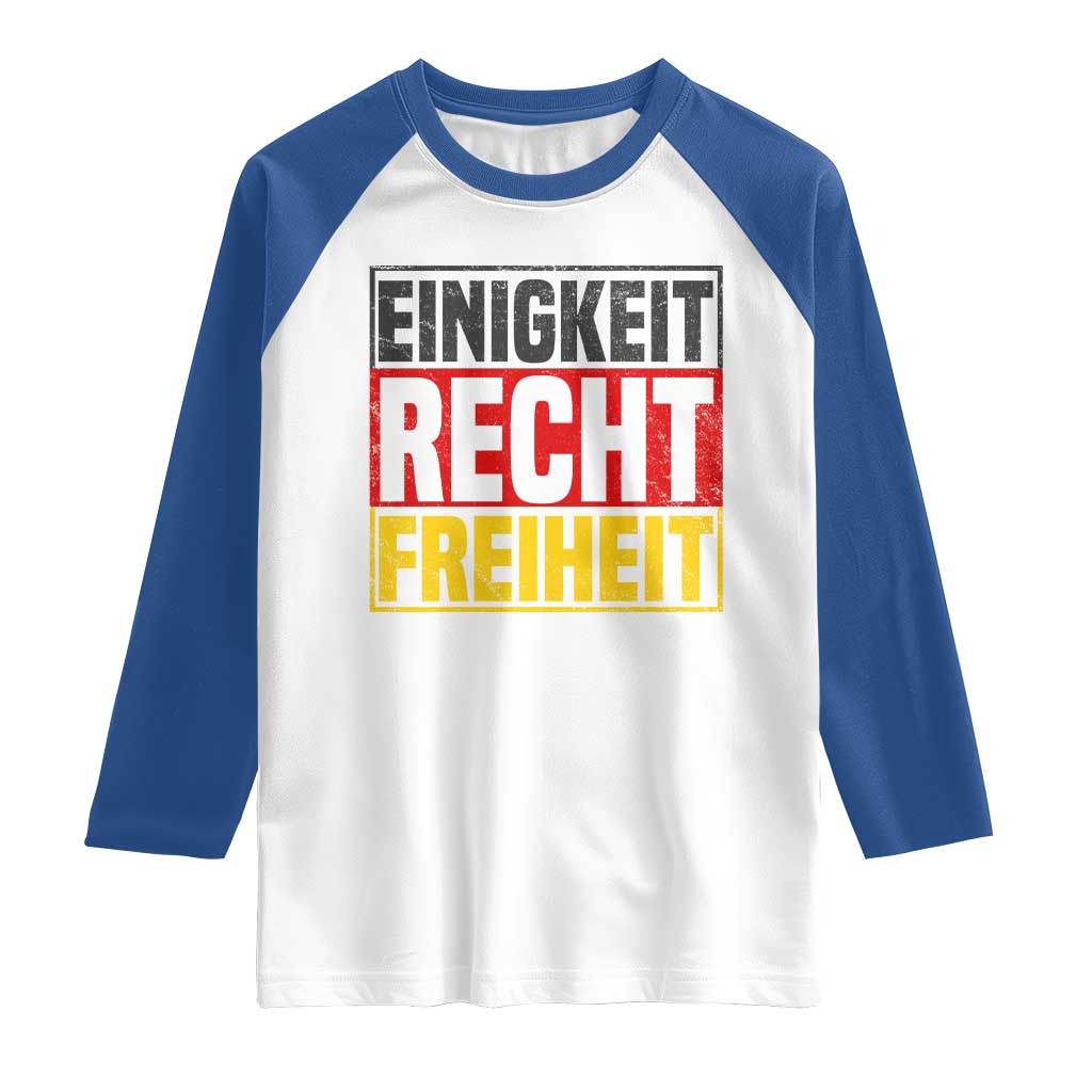 Proud Germany Raglan Shirt Einigkeit Recht Freiheit German Flag - Wonder Print Shop