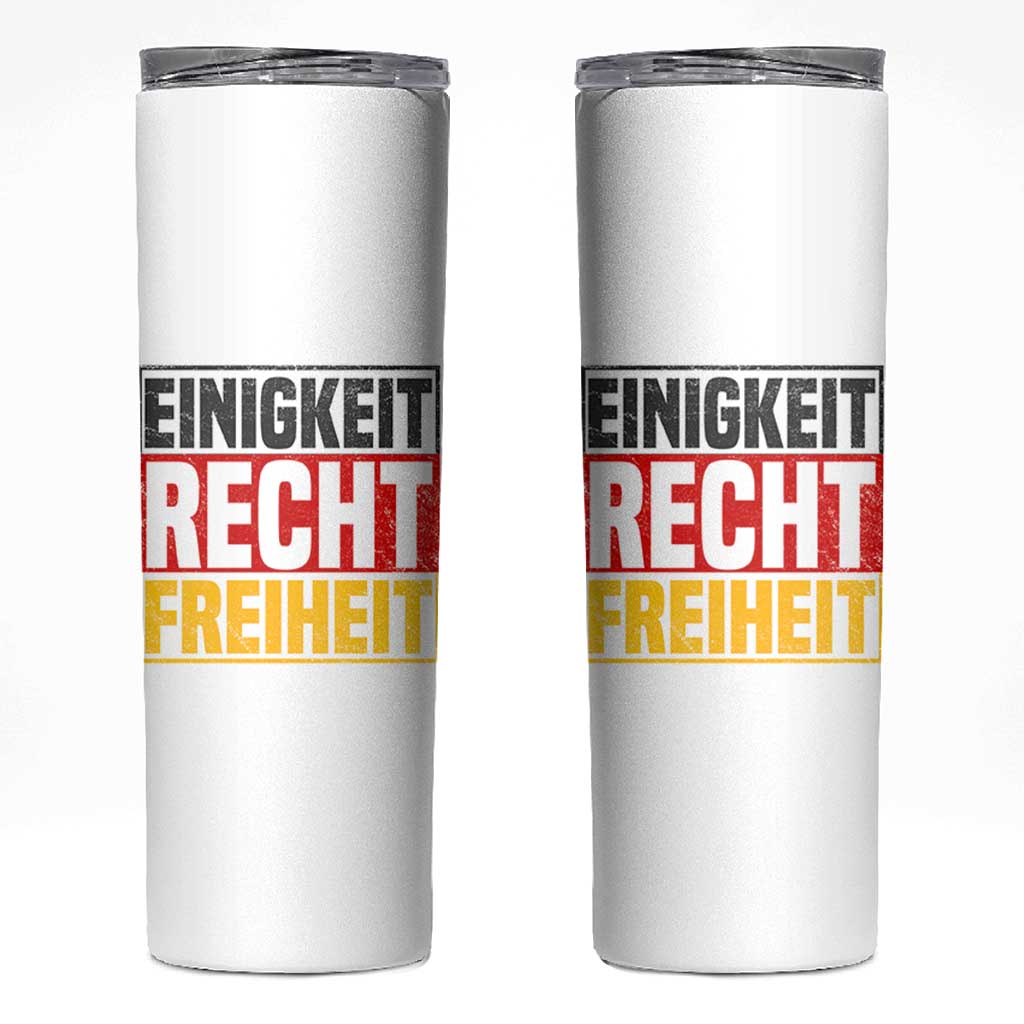 Proud Germany Skinny Tumbler Einigkeit Recht Freiheit German Flag - Wonder Print Shop
