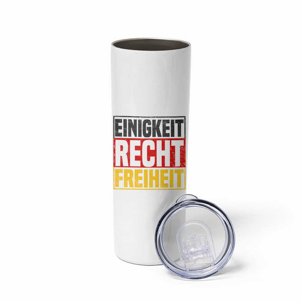 Proud Germany Skinny Tumbler Einigkeit Recht Freiheit German Flag - Wonder Print Shop